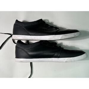 Lacoste Minzah Men’s 11.5 Black Leather Casual Lace-Up Skate Sneakers